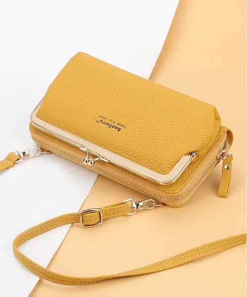 BACKYARD FAMILY（バックヤードファミリー）の「スマホポーチ お財布ポシェット blbag01（ショルダーバッグ・レディース・スモークピンク/レッド/ブラック/イエロー/グレー/ブルー/ライトピンク・FREE）」の5枚目の写真