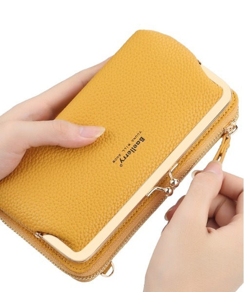 BACKYARD FAMILY（バックヤードファミリー）の「スマホポーチ お財布ポシェット blbag01（ショルダーバッグ・レディース・スモークピンク/レッド/ブラック/イエロー/グレー/ブルー/ライトピンク・FREE）」の13枚目の写真