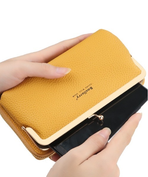 BACKYARD FAMILY（バックヤードファミリー）の「スマホポーチ お財布ポシェット blbag01（ショルダーバッグ・レディース・スモークピンク/レッド/ブラック/イエロー/グレー/ブルー/ライトピンク・FREE）」の14枚目の写真