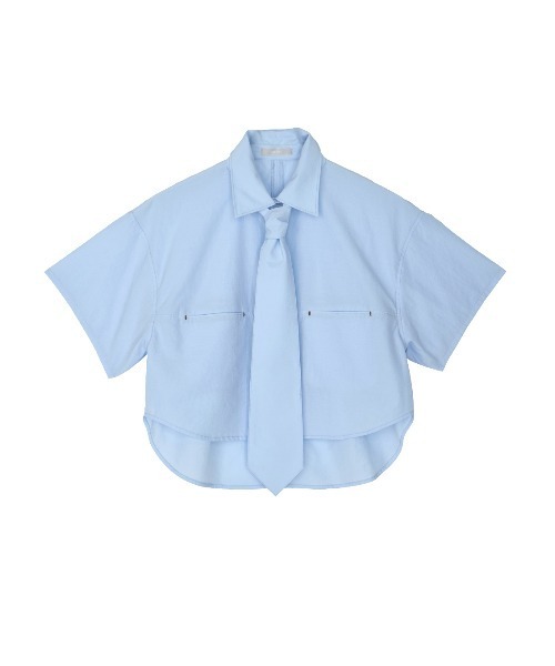 ELCHELE(エルチェレ)の「NECKTIE WITH CROPPED SHIRT(シャツ/ブラウス・レディース・ライトブルー/ピンク/オフホワイト・FREE)」の17枚目の写真