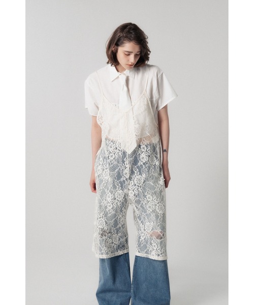 ELCHELE(エルチェレ)の「NECKTIE WITH CROPPED SHIRT(シャツ/ブラウス・レディース・ライトブルー/ピンク/オフホワイト・FREE)」の9枚目の写真