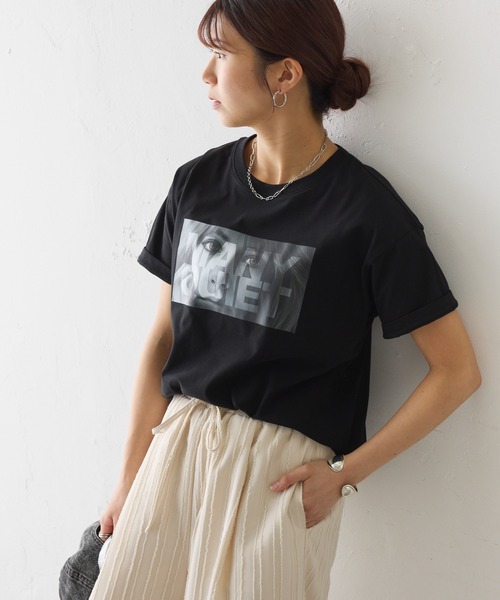 COLONY 2139（コロニートゥーワンスリーナイン）の「MANYQUIET ロゴTシャツ（Tシャツ/カットソー・レディース・ライトグレー/ホワイト/ブラック・FREE）」の7枚目の写真