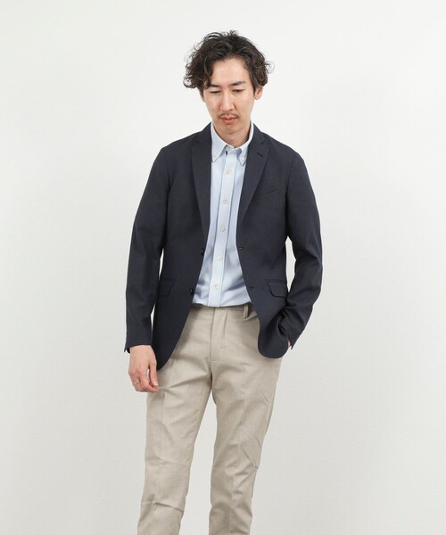 NOLLEY’S(ノーリーズ)の「《ビジカジ対応》トリコットサッカーテープ ボタンダウン半袖シャツ 26SS(シャツ/ブラウス・メンズ・オフホワイト/ブルー系その他/ネイビー・S/M/L/XL/XXL)」の10枚目の写真