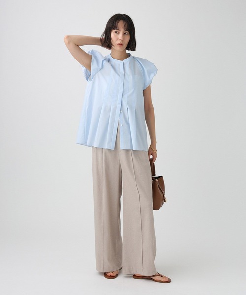 BABYLONE（バビロン）の「タックパフスリーブブラウス（シャツ/ブラウス・レディース・ブラック/ブルー/ホワイト・フリー）」の8枚目の写真