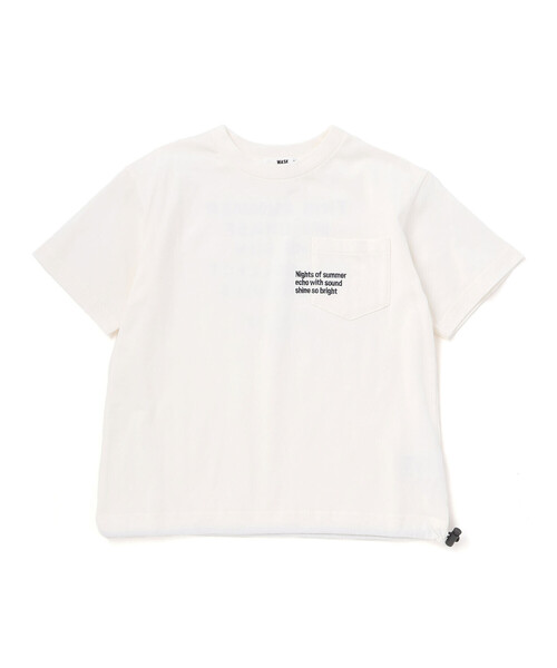 WASK(ワスク)の「【速乾】ドロストロゴポケットBIGTシャツ(Tシャツ/カットソー・キッズ・ホワイト/ブラック・150cm/160cm/140cm)」の2枚目の写真