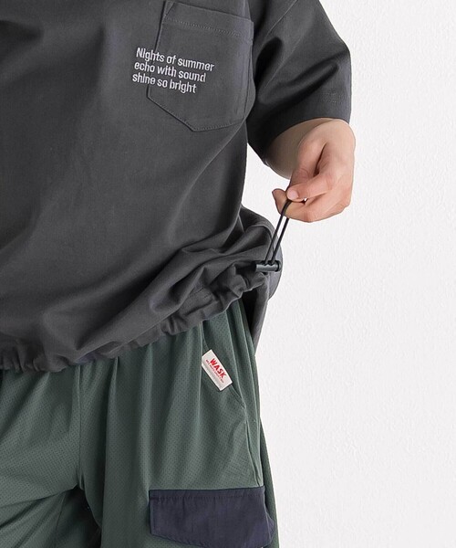 WASK(ワスク)の「【速乾】ドロストロゴポケットBIGTシャツ(Tシャツ/カットソー・キッズ・ホワイト/ブラック・150cm/160cm/140cm)」の16枚目の写真