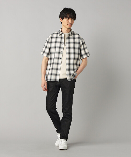 COMME CA MEN(コムサメン)の「オンブレチェック 半袖レギュラーカラーシャツ(シャツ/ブラウス・メンズ・ダークブラウン/グレー系その他・S/M/L)」の3枚目の写真