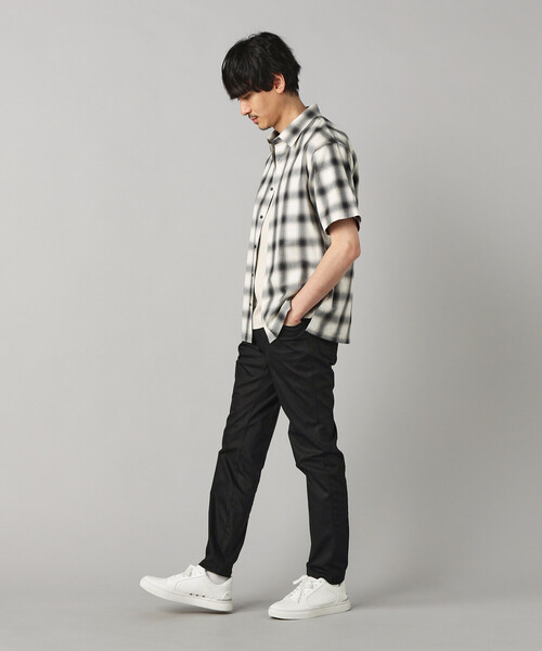 COMME CA MEN(コムサメン)の「オンブレチェック 半袖レギュラーカラーシャツ(シャツ/ブラウス・メンズ・ダークブラウン/グレー系その他・S/M/L)」の4枚目の写真