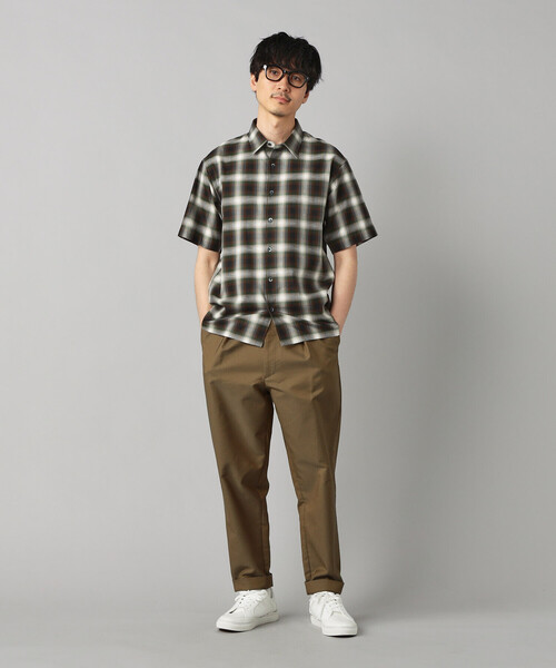 COMME CA MEN(コムサメン)の「オンブレチェック 半袖レギュラーカラーシャツ(シャツ/ブラウス・メンズ・ダークブラウン/グレー系その他・S/M/L)」の9枚目の写真
