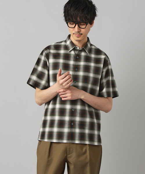 COMME CA MEN(コムサメン)の「オンブレチェック 半袖レギュラーカラーシャツ(シャツ/ブラウス・メンズ・ダークブラウン/グレー系その他・S/M/L)」の12枚目の写真