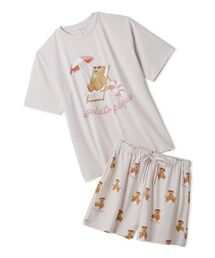 ONLINE限定】【接触冷感】ケーキワンポイントTシャツ&ハート柄ショート