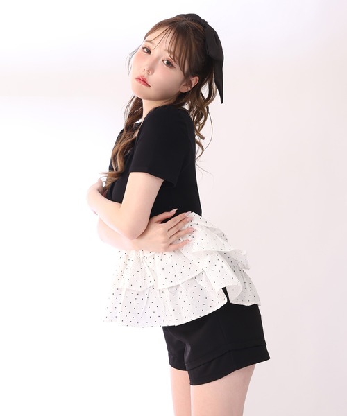 one after another NICE CLAUP(ワンアフターアナザーナイスクラップ)の「レイヤー風ショートパンツ(その他パンツ・レディース・ホワイト/ブラック/グレー・FREE)」の11枚目の写真