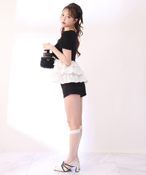 one after another NICE CLAUP(ワンアフターアナザーナイスクラップ)の「レイヤー風ショートパンツ(その他パンツ・レディース・ホワイト/ブラック/グレー・FREE)」の8枚目の写真