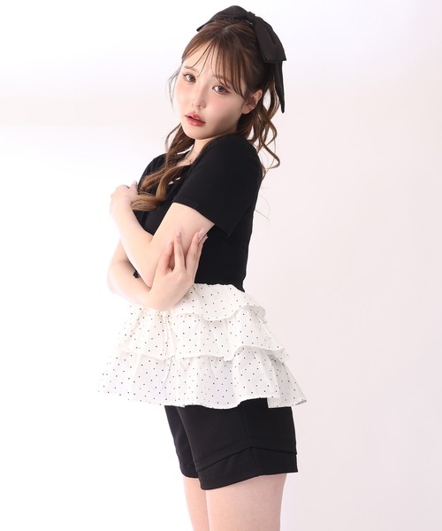 one after another NICE CLAUP(ワンアフターアナザーナイスクラップ)の「レイヤー風ショートパンツ(その他パンツ・レディース・ホワイト/ブラック/グレー・FREE)」の10枚目の写真