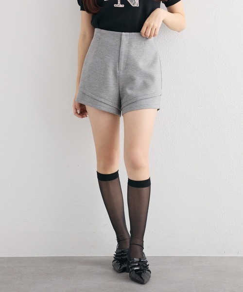 one after another NICE CLAUP(ワンアフターアナザーナイスクラップ)の「レイヤー風ショートパンツ(その他パンツ・レディース・ホワイト/ブラック/グレー・FREE)」の14枚目の写真