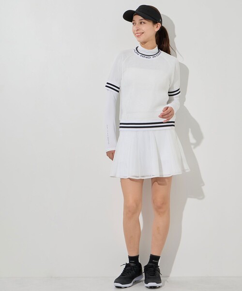 JUN&ROPE'(ジュンアンドロペ)の「ダブルメッシュフレアスカート/UV・吸水速乾(スカート・レディース・ブラック/ホワイト・L/M/S)」の5枚目の写真