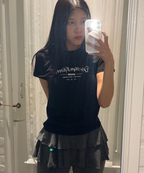 ELIMENO（エリメノ）の「ELメンバーズスリムフィット半袖Tシャツ2カラー（Tシャツ/カットソー・レディース・ホワイト/ブラック・1/2/3）」の6枚目の写真