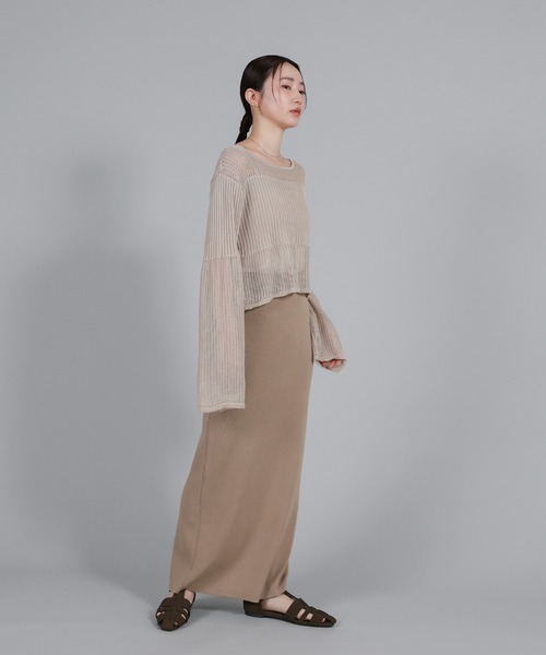 select MOCA Et(セレクトモカエト)の「【Et】Simple Knit Tight Skirt(スカート・レディース・ベージュ/ブラック・FREE)」の13枚目の写真