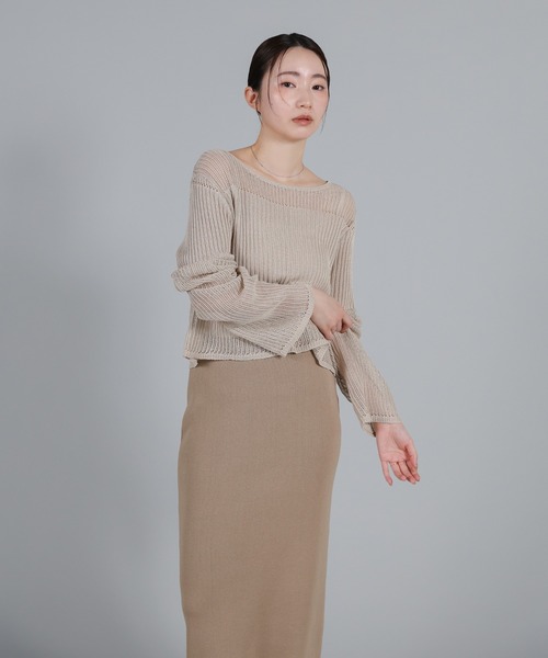 select MOCA Et(セレクトモカエト)の「【Et】Simple Knit Tight Skirt(スカート・レディース・ベージュ/ブラック・FREE)」の15枚目の写真