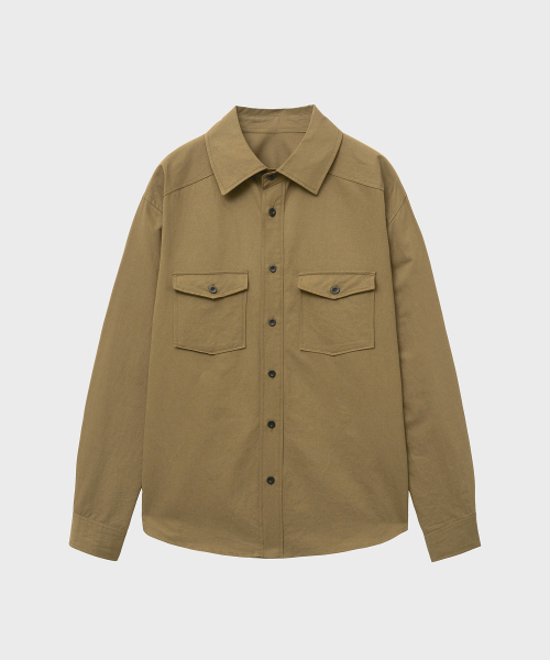 NOIRER（ノイア）の「リネンコットンルーズフィットワークシャツ（ブラウンベージュ）（シャツ/ブラウス・メンズ・その他・48/50/52）」の2枚目の写真