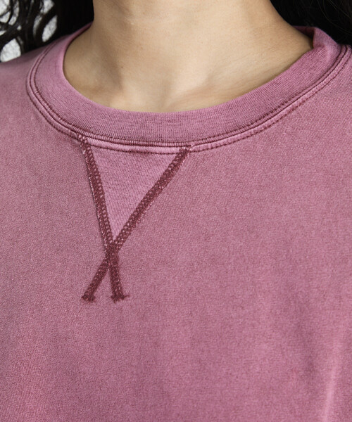 Freada(フリーダ)の「Freada/フリーダ Vガゼット ヴィンテージライク クルーネック Tシャツ(Tシャツ/カットソー・レディース・ワインレッド/イエロー/ダークグレー・ONE SIZE)」の8枚目の写真