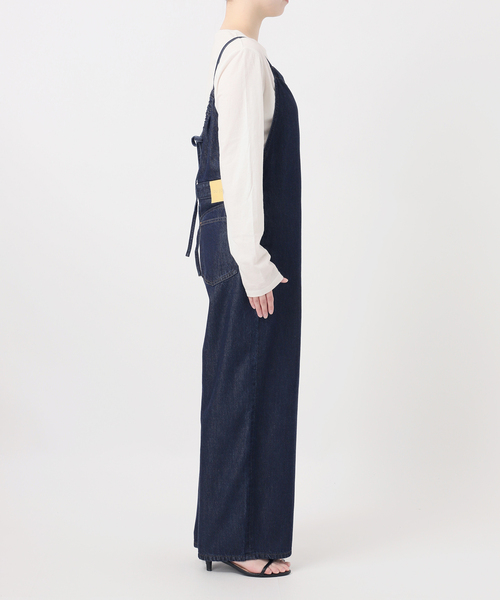 B.C STOCK（ベーセーストック）の「《追加》ウォッシャブル / DU JOUR / デュ ジュール BK-BOW JEAN SALOPETTE（サロペット/オーバーオール・レディース・ネイビー・FREE）」の14枚目の写真