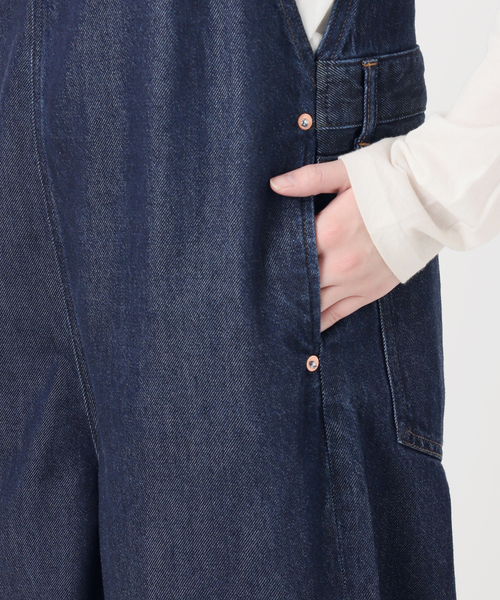 B.C STOCK（ベーセーストック）の「《追加》ウォッシャブル / DU JOUR / デュ ジュール BK-BOW JEAN SALOPETTE（サロペット/オーバーオール・レディース・ネイビー・FREE）」の18枚目の写真