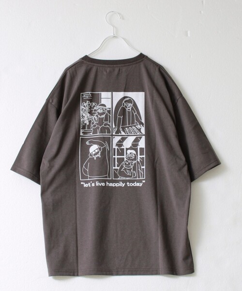 FREDY MAC（フレディーマック）の「【FREDYMAC/フレディマック】度詰め天竺オジサン刺繍TEE（Tシャツ/カットソー・メンズ・ホワイト/チャコールグレー・L/M）」の2枚目の写真