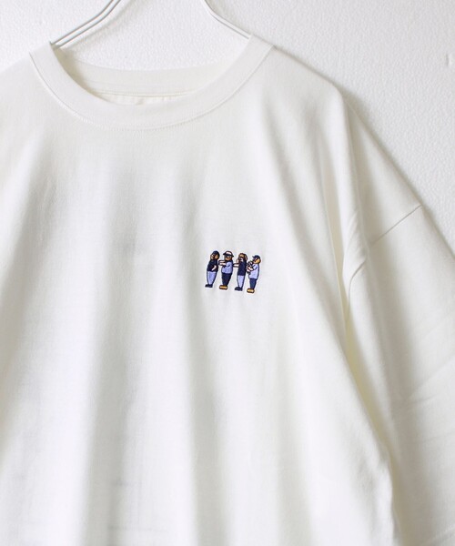 FREDY MAC（フレディーマック）の「【FREDYMAC/フレディマック】度詰め天竺オジサン刺繍TEE（Tシャツ/カットソー・メンズ・ホワイト/チャコールグレー・L/M）」の4枚目の写真