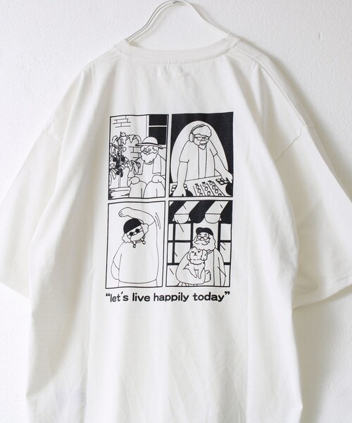 FREDY MAC（フレディーマック）の「【FREDYMAC/フレディマック】度詰め天竺オジサン刺繍TEE（Tシャツ/カットソー・メンズ・ホワイト/チャコールグレー・L/M）」の7枚目の写真