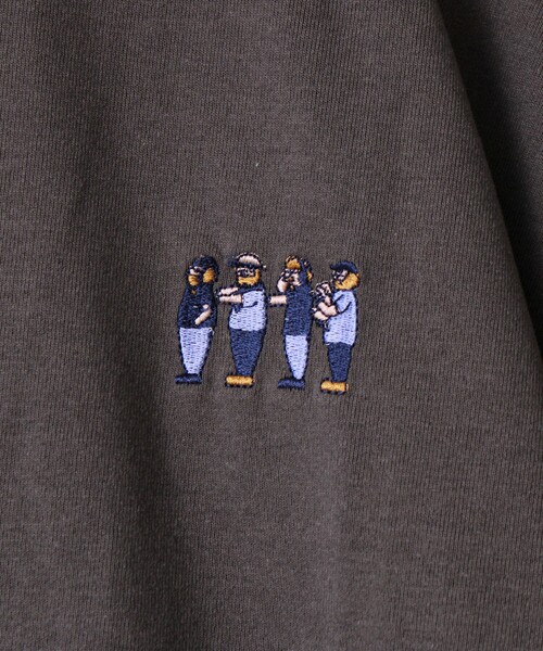FREDY MAC（フレディーマック）の「【FREDYMAC/フレディマック】度詰め天竺オジサン刺繍TEE（Tシャツ/カットソー・メンズ・ホワイト/チャコールグレー・L/M）」の11枚目の写真