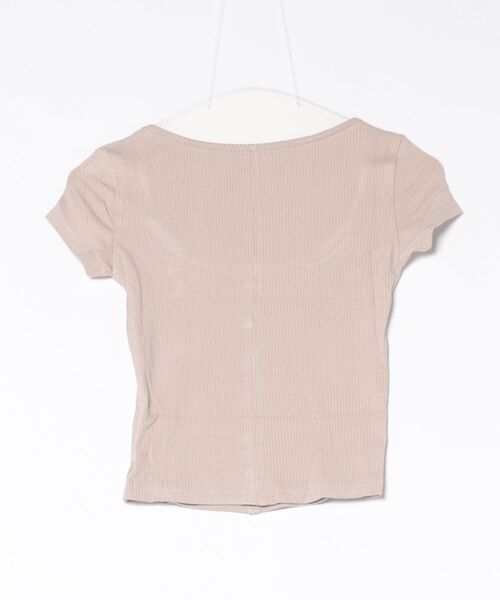 M DOLLY（エムドリー）の「Flower lilia layered rib tops/フラワーリリアレイヤードリブトップス（Tシャツ/カットソー・レディース・グレー/ベージュ・FREE）」の21枚目の写真