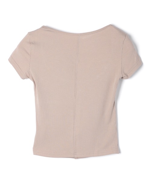 M DOLLY（エムドリー）の「Flower lilia layered rib tops/フラワーリリアレイヤードリブトップス（Tシャツ/カットソー・レディース・グレー/ベージュ・FREE）」の19枚目の写真