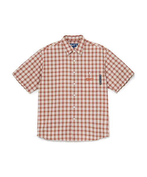 BOTT(ボット)の「BoTT / ボット PLAID SS SHIRT(シャツ/ブラウス・メンズ・レッド/グリーン/ブラック・MEDIUM/SMALL)」の2枚目の写真