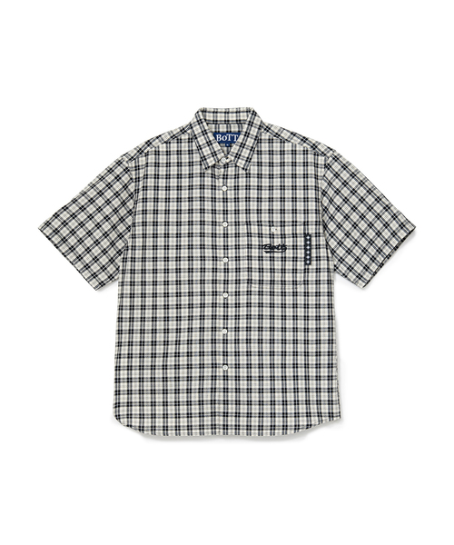 BOTT(ボット)の「BoTT / ボット PLAID SS SHIRT(シャツ/ブラウス・メンズ・レッド/グリーン/ブラック・MEDIUM/SMALL)」の1枚目の写真