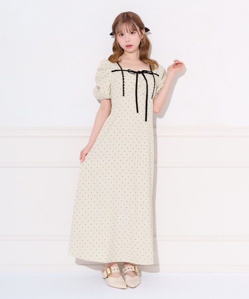 apres jour(アプレジュール)の「アソート柄バックリボンデザインワンピース(ワンピース・レディース・ブラウン系その他/アイボリー/ブラック系その他・X-LARGE/MEDIUM/SMALL)」の8枚目の写真