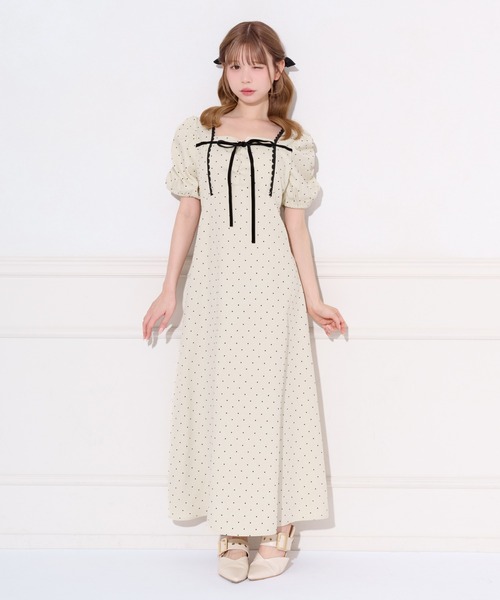 apres jour(アプレジュール)の「アソート柄バックリボンデザインワンピース(ワンピース・レディース・ブラウン系その他/アイボリー/ブラック系その他・X-LARGE/MEDIUM/SMALL)」の9枚目の写真