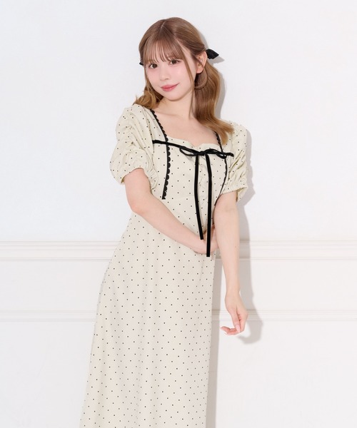 apres jour(アプレジュール)の「アソート柄バックリボンデザインワンピース(ワンピース・レディース・ブラウン系その他/アイボリー/ブラック系その他・X-LARGE/MEDIUM/SMALL)」の7枚目の写真