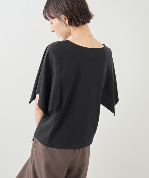 ROPE' PICNIC(ロペピクニック)の「70シルケットハンカチスリーブトップス/UVカット・接触冷感(Tシャツ/カットソー・レディース・グリーン/ホワイト/ブラック/ラベンダー・FREE)」の8枚目の写真