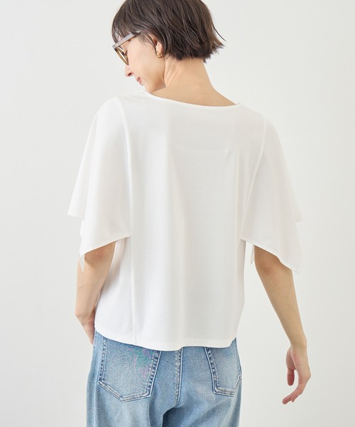 ROPE' PICNIC(ロペピクニック)の「70シルケットハンカチスリーブトップス/UVカット・接触冷感(Tシャツ/カットソー・レディース・グリーン/ホワイト/ブラック/ラベンダー・FREE)」の12枚目の写真