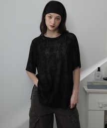フロッキー加工モノクロデザインTシャツ