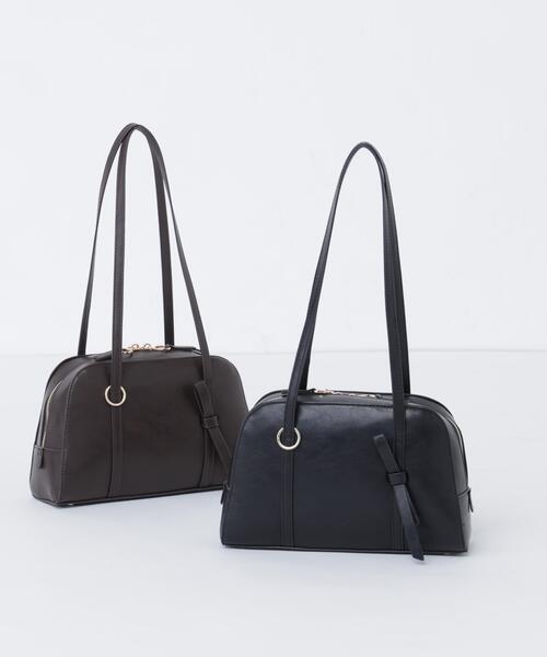 NATURAL BEAUTY BASIC(ナチュラルビューティーベーシック)の「アシメリボンボストン(ボストンバッグ・レディース・ブラック/ダークブラウン・-)」の2枚目の写真