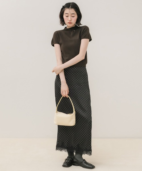 HEILIS（ヘイリス）の「サテンレースナロースカート/サテンスカート ナロースカート レーススカート ロングスカート Iラインスカート 光沢スカート 韓国ファッション きれいめ カジュアル 春服 夏服 秋服 ブラック ブラウン（スカート・レディース・ブラック系その他・FREE）」の14枚目の写真