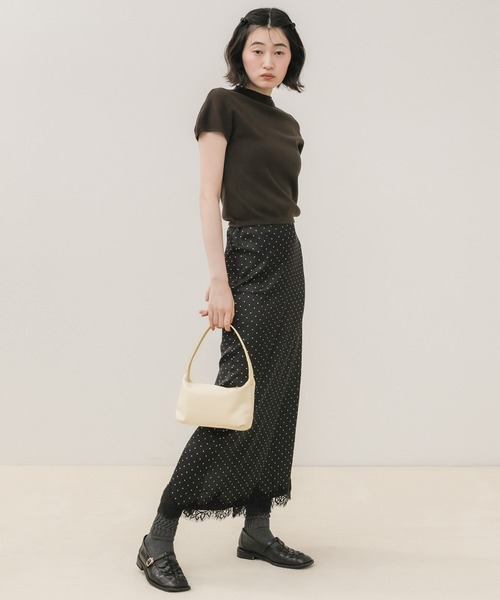 HEILIS（ヘイリス）の「サテンレースナロースカート/サテンスカート ナロースカート レーススカート ロングスカート Iラインスカート 光沢スカート 韓国ファッション きれいめ カジュアル 春服 夏服 秋服 ブラック ブラウン（スカート・レディース・ブラック系その他・FREE）」の15枚目の写真