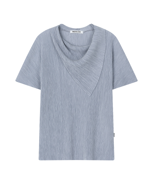MIDNLOW(ミッドアンドロー)の「Pleats Scarf T-shirts (Grey)(Tシャツ/カットソー・レディース・その他・FREE)」の5枚目の写真
