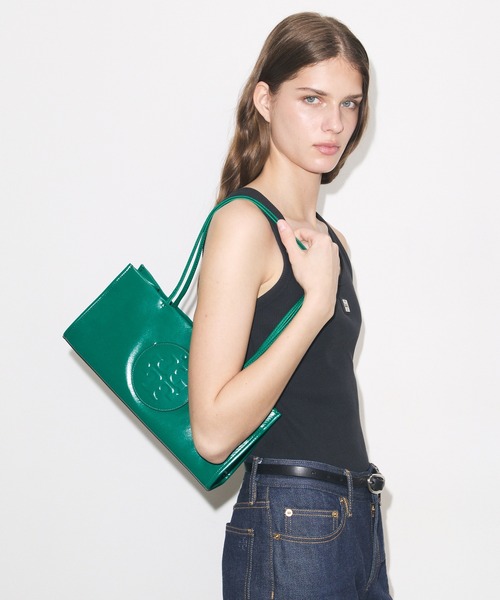 TORY BURCH(トリーバーチ)の「エラ イーストウエスト トートバッグ(トートバッグ・レディース・ホワイト/グリーン/ブルー・ONE SIZE)」の1枚目の写真