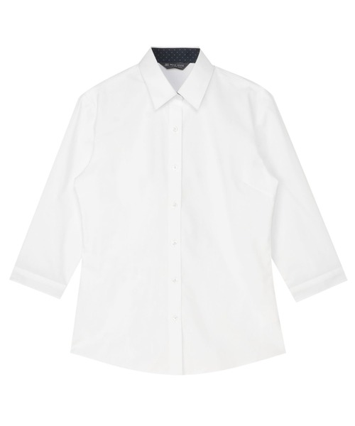 TOKYO SHIRTS(トウキョウシャツ)の「【透け防止】 形態安定ノンアイロン レギュラー 7分袖ビジネスワイシャツ(ビジネスシャツ・レディース・ホワイト・XL/M/XS/S/L/LL)」の1枚目の写真
