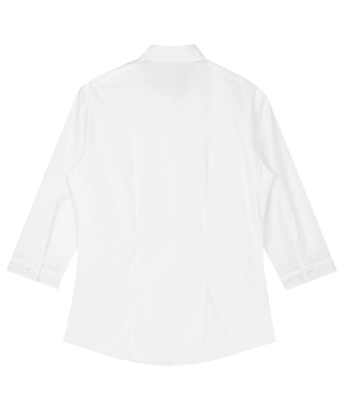 TOKYO SHIRTS(トウキョウシャツ)の「【透け防止】 形態安定ノンアイロン レギュラー 7分袖ビジネスワイシャツ(ビジネスシャツ・レディース・ホワイト・XL/M/XS/S/L/LL)」の2枚目の写真