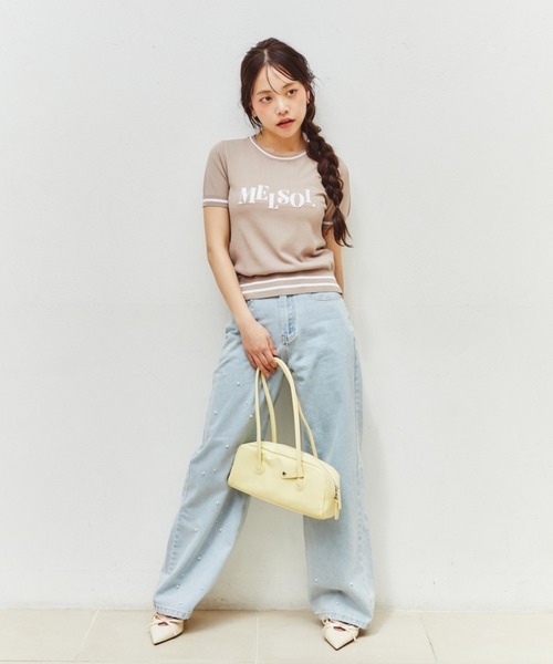MELSOI.(メルソイ)の「ランダムパールデコレーションデニムパンツ(デニムパンツ・レディース・ライトブルー・M/S)」の14枚目の写真