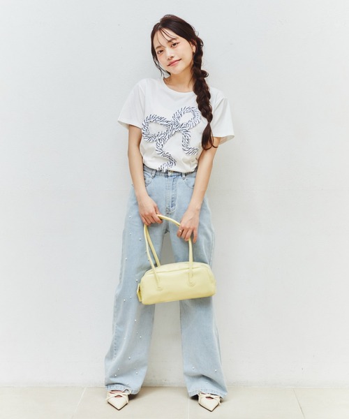 MELSOI.(メルソイ)の「ランダムパールデコレーションデニムパンツ(デニムパンツ・レディース・ライトブルー・M/S)」の19枚目の写真